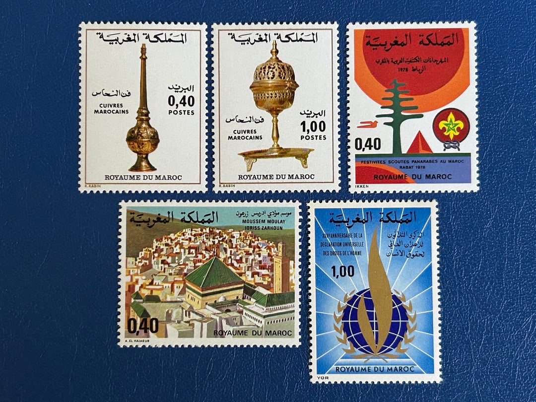 Morocco - Original Vintage Postage Stamps- 1978 Mix - for the collector, artist or crafter
