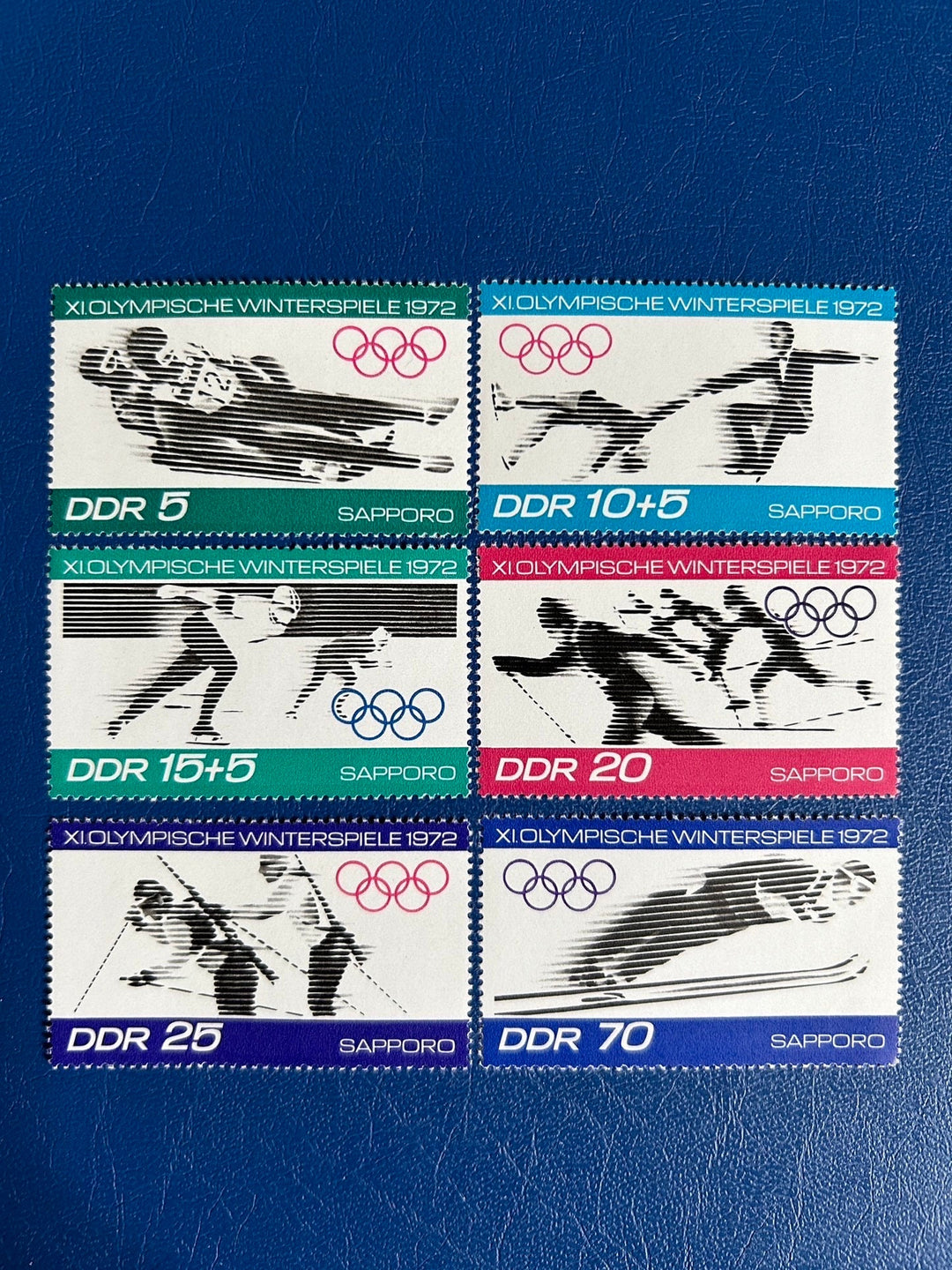 Germany (DDR) - Original Vintage Postage Stamps- 1971 - Sapporo Winter Olympics - for the collector, artist or crafter