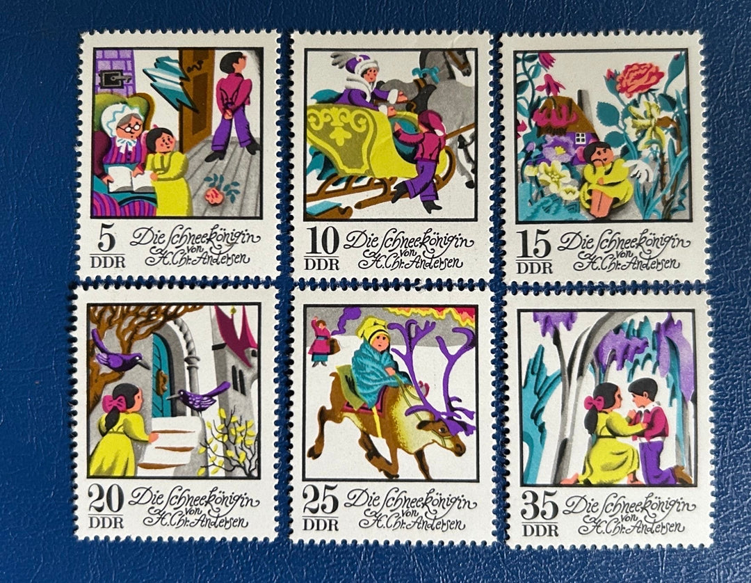 Germany (DDR) - Original Vintage Postage Stamps- 1972 - Fairytale: The Snow Queen - for the collector, artist or crafter