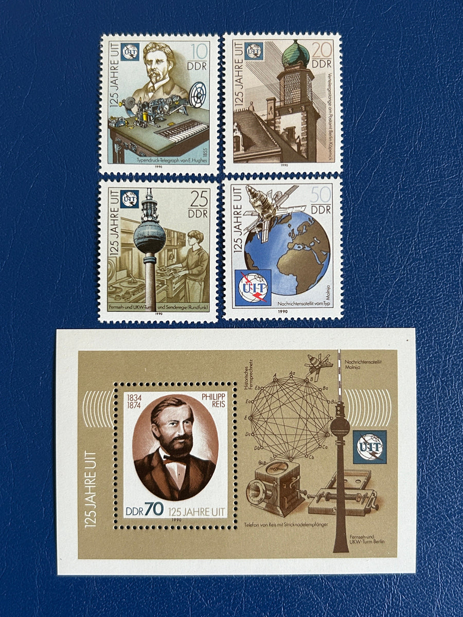 Germany (DDR) - Original Vintage Postage Stamps- 1990 - Telecommunications - for the collector, artist or crafter