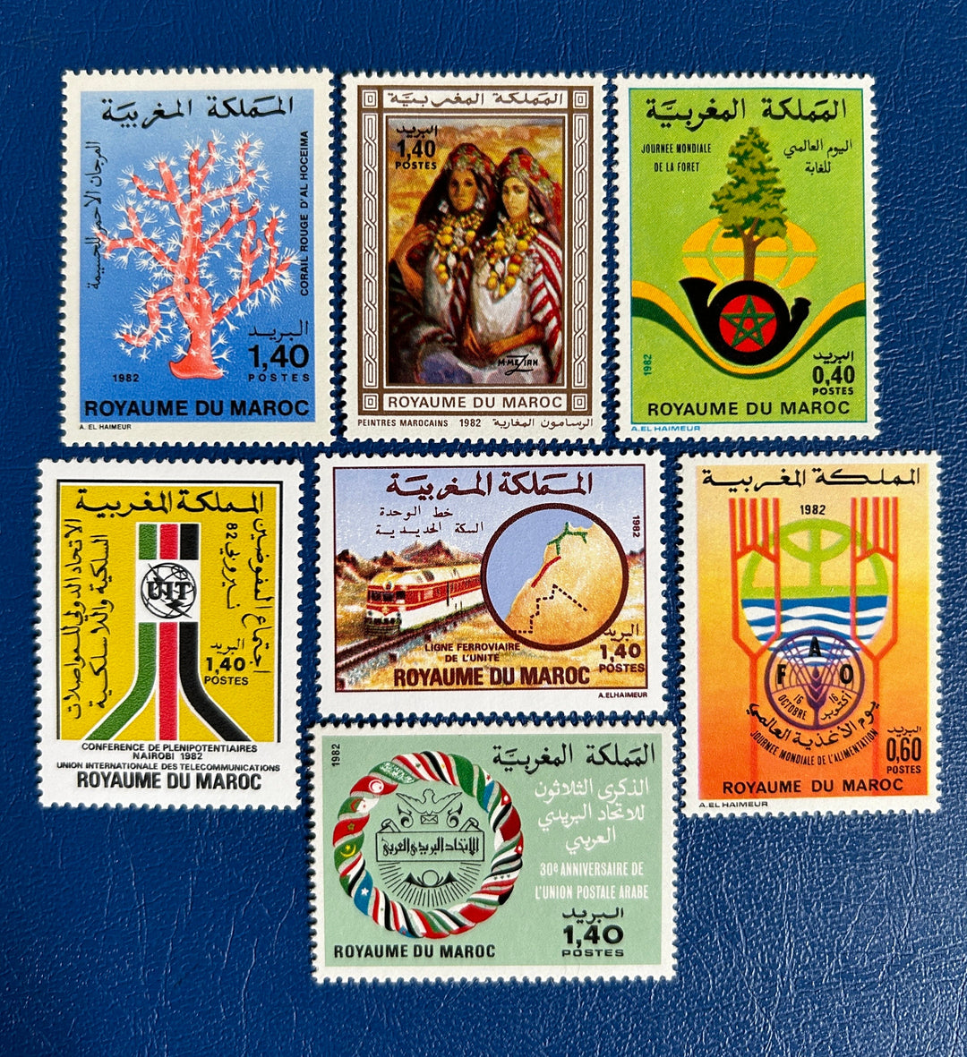 Morocco - Original Vintage Postage Stamps- 1982 Mix - for the collector, artist or crafter