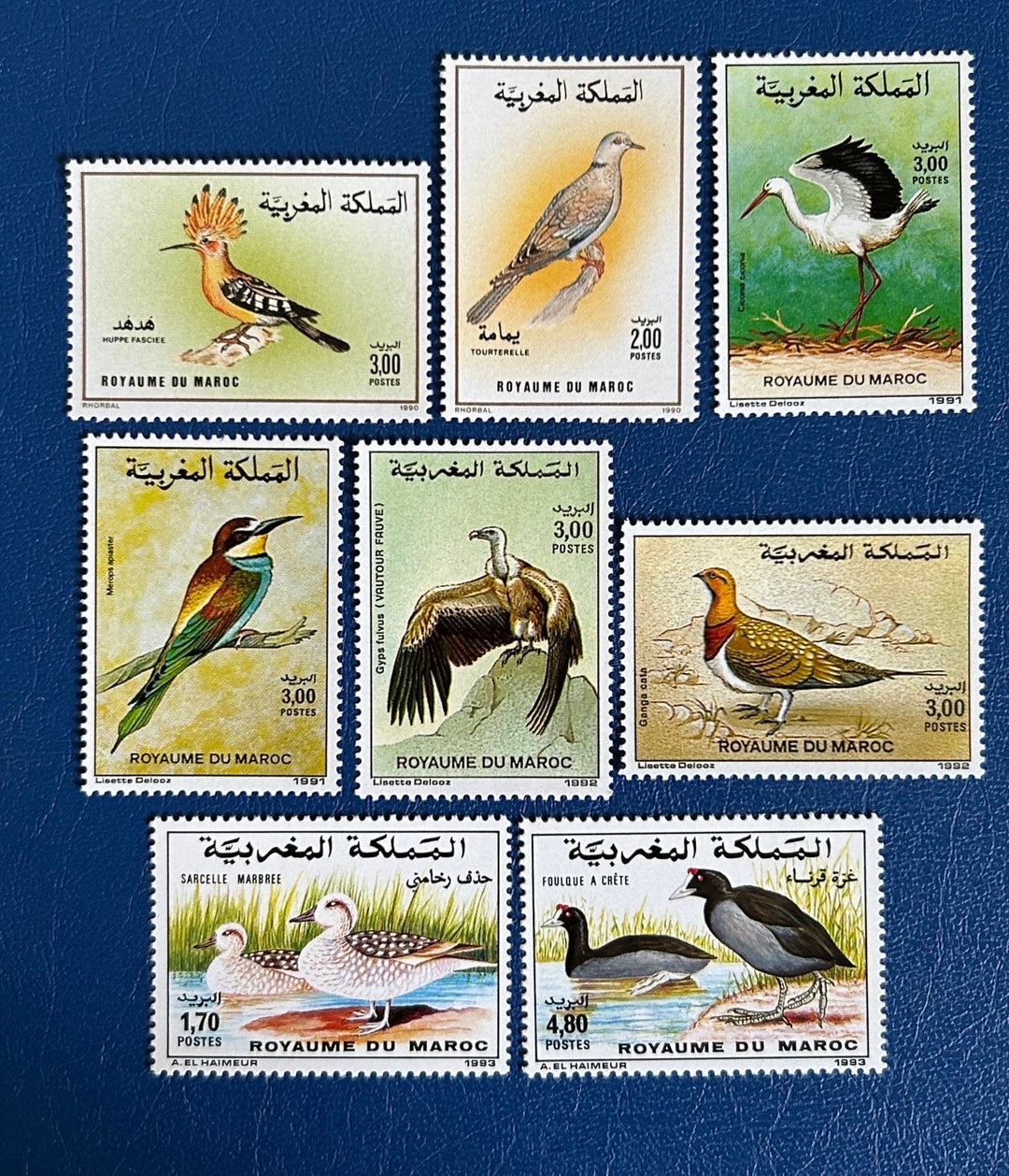 Morocco - Original Vintage Postage Stamps- 1990-93 - Birds -for the collector, artist or crafter