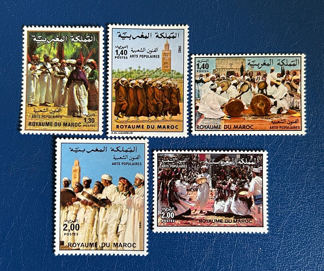 Morocco - Original Vintage Postage Stamps- 1981-86- Folklore Festivals -for the collector, artist or crafter