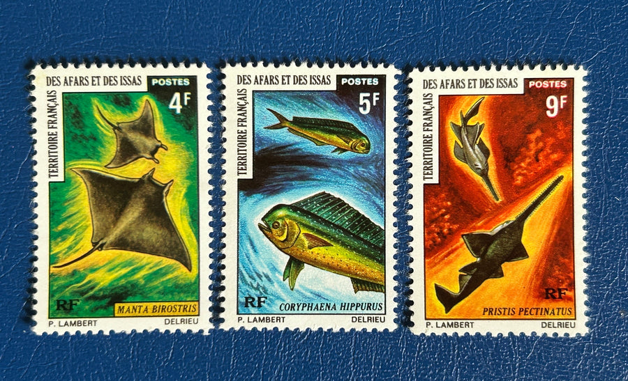 French Afars & Issas - Original Vintage Postage Stamps- 1971 - Fish - for the collector, artist or crafter