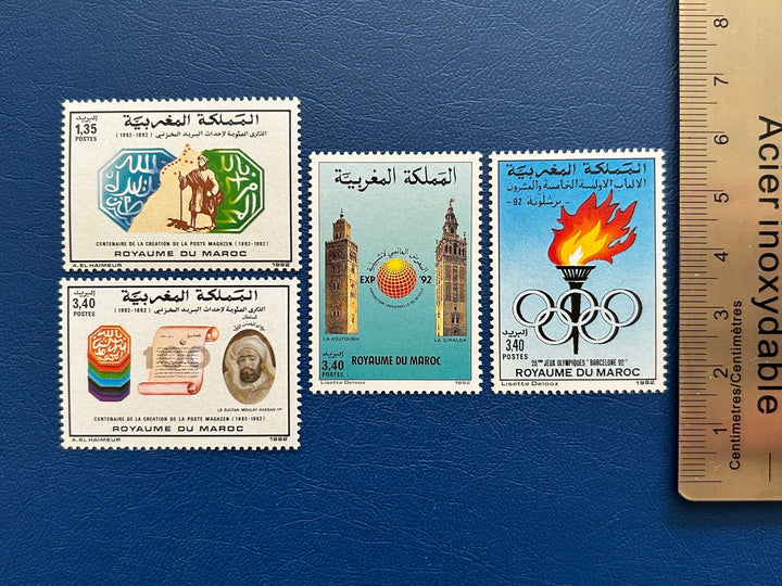 Morocco - Original Vintage Postage Stamps- 1992 - Sherifian Post Centenary, World’s Fair, Barcelona Olympics - for the collector or crafter