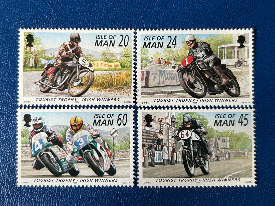 Isle of Man - Original Vintage Postage Stamps - 1996 - Tourist Trophy Motorcycle Races - for the collector, artist or crafter