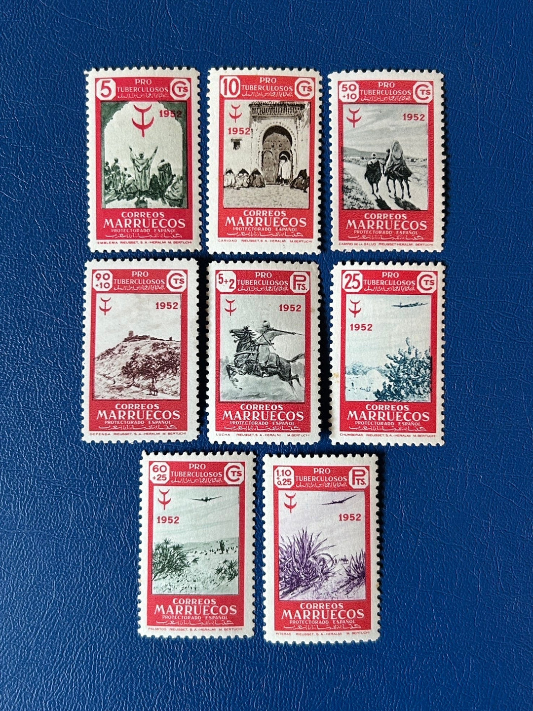 Sp. Morocco - Original Vintage Postage Stamps- 1952 - Anti Tuberculosis - for the collector or crafter