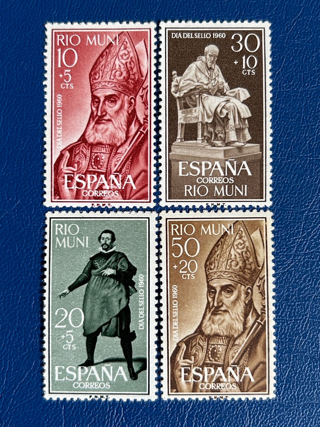 Sp. Rio Muni- Original Vintage Postage Stamps- 1960 - Stamp Day: Catholicism - for the collector, artist, crafter