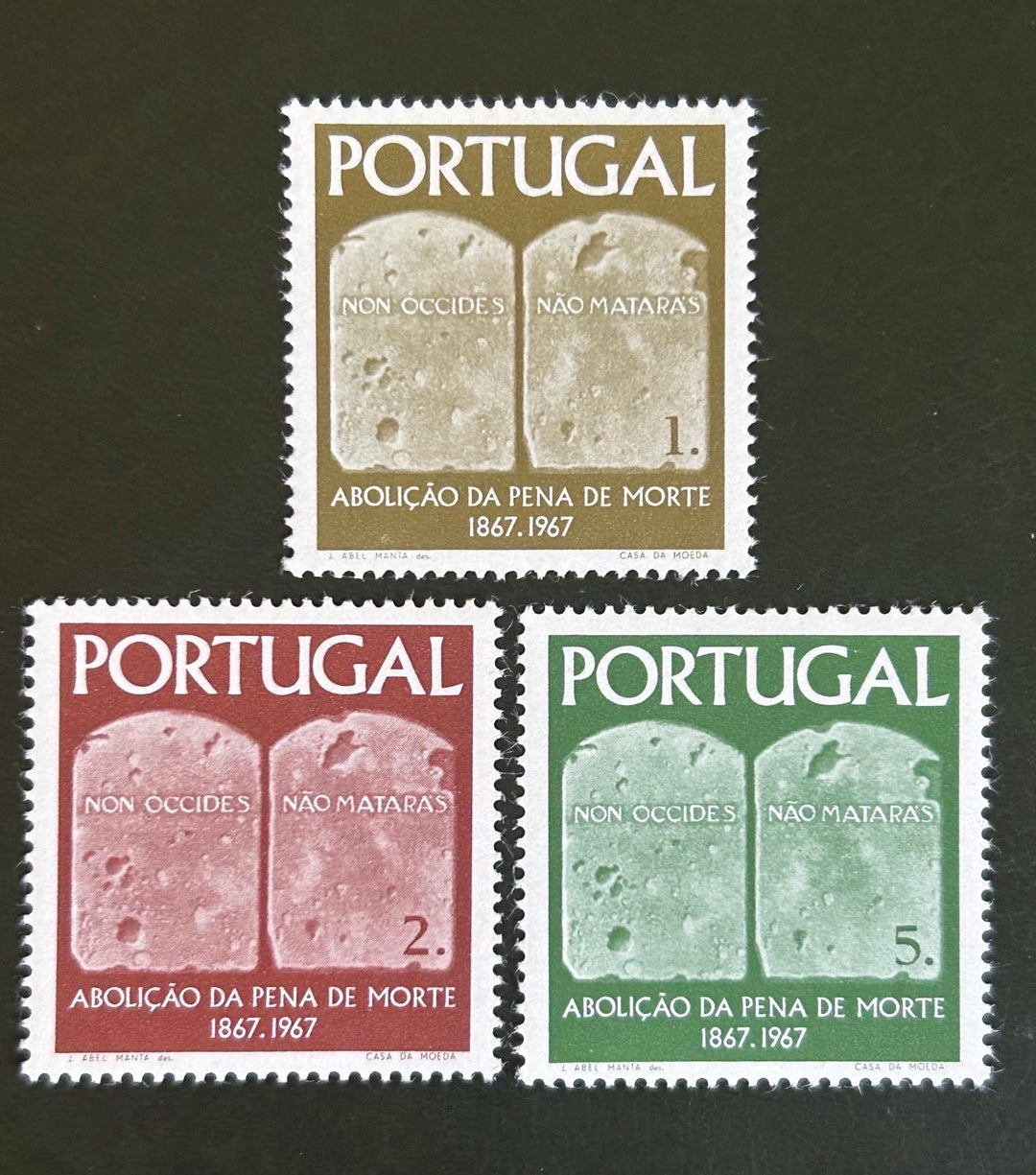 Portugal - Original Vintage Postage Stamps- 1967 - Anniversary of Abolition of Death Penalty - for the collector, artist or crafter