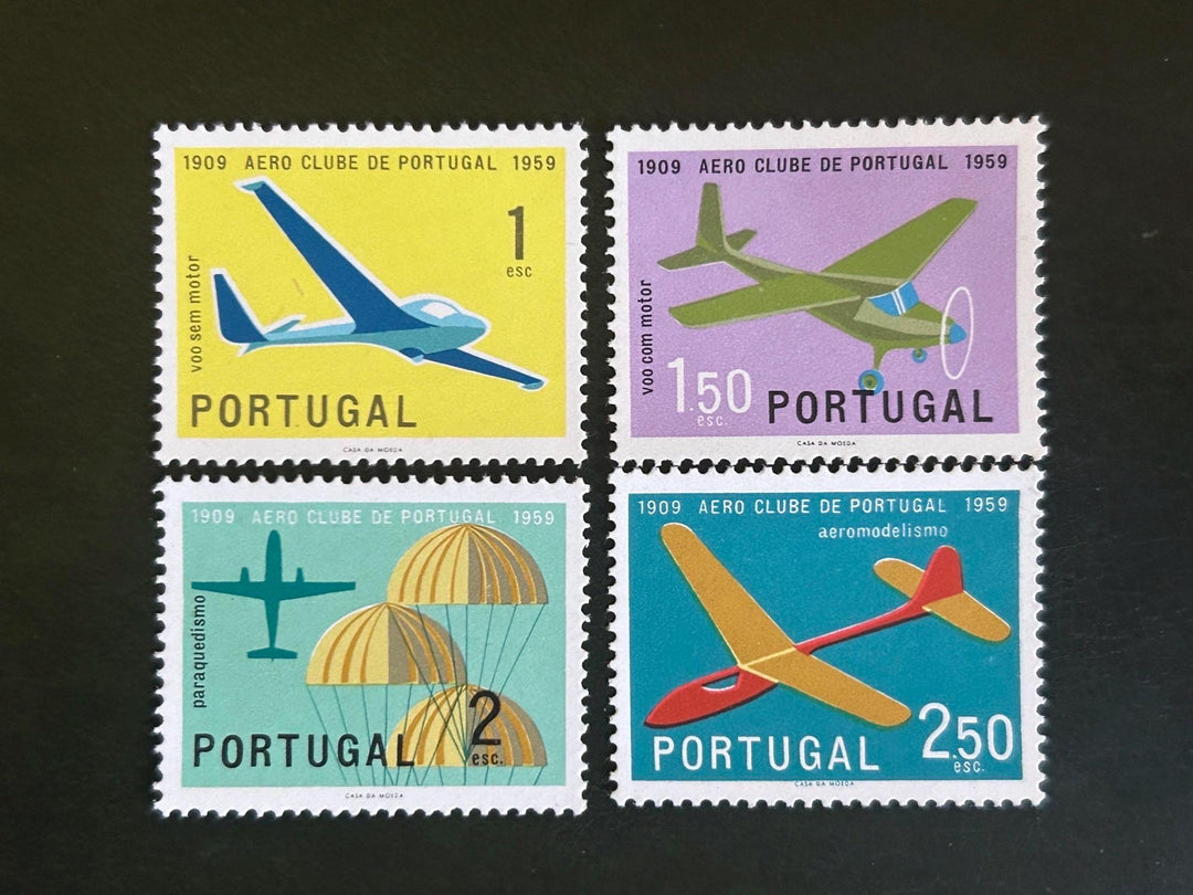 Portugal - Original Vintage Postage Stamps- 1960 - Aero Club of Portugal - for the collector, artist or crafter