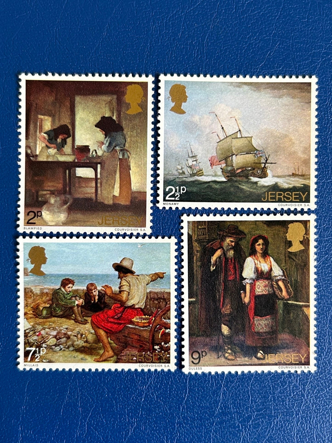 Jersey - Original Vintage Postage Stamps - 1971 Paintings by Jersey Artists - for the collector, artist or crafter