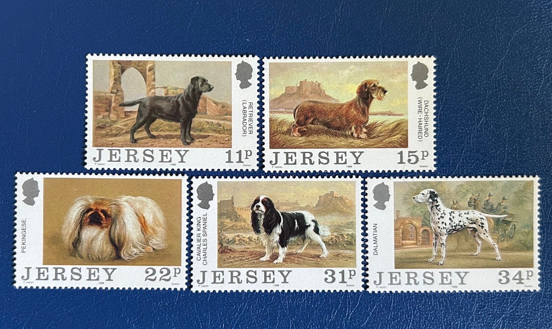 Jersey - Original Vintage Postage Stamps - 1988 - Centenary Jersey Dog Club- for the collector, artist or crafter