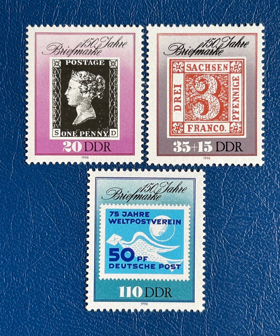 Germany (DDR) - Original Vintage Postage Stamps- 1990 - 150 Years of Stamps - for the collector, artist or crafter