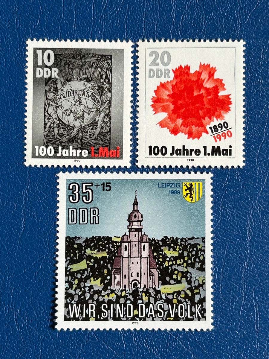 Germany (DDR) - Original Vintage Postage Stamps- 1990 - 100 Years Labour Day; ‘We the People’ - for the collector, artist or crafter