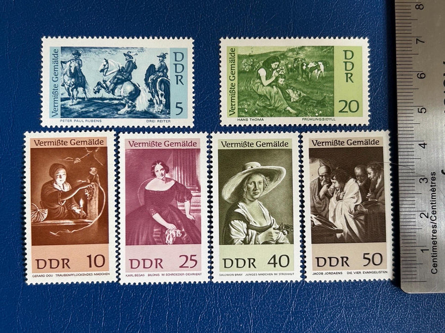 Germany (DDR) - Original Vintage Postage Stamps- 1967 - Paintings Missing Post WWII - for the collector, artist or crafter