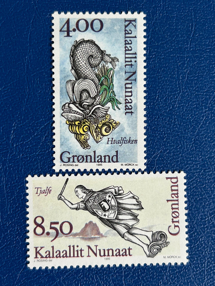 Greenland - Original Vintage Postage Stamps- 1994-96 - Figureheads - for the collector, artist or crafter