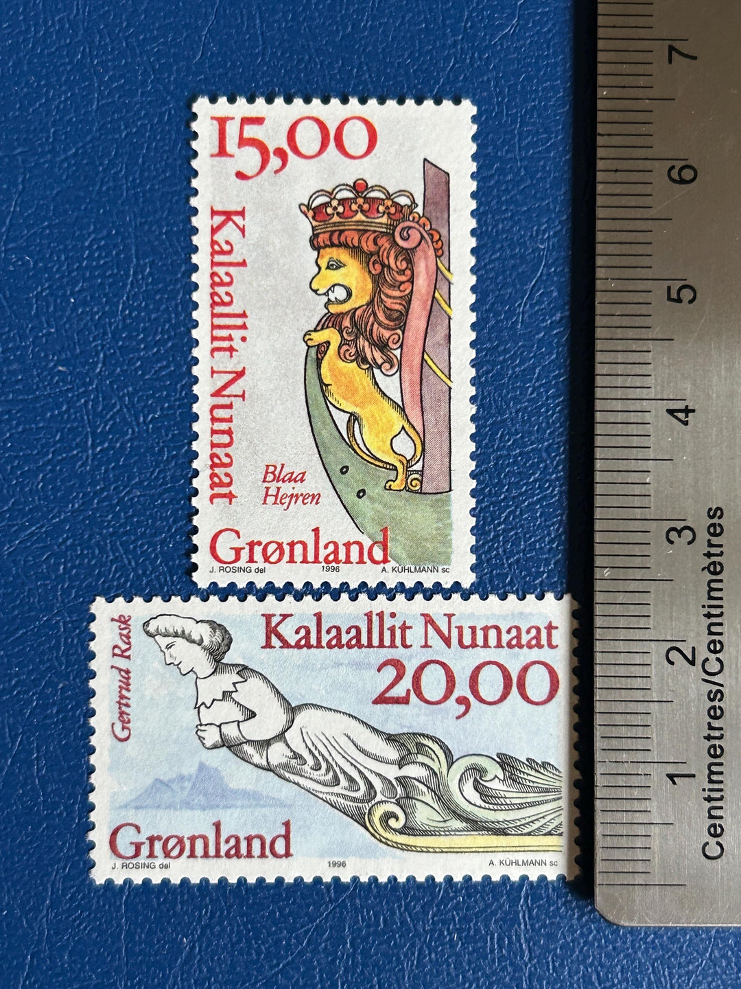 Greenland - Original Vintage Postage Stamps- 1994-96 - Figureheads - for the collector, artist or crafter