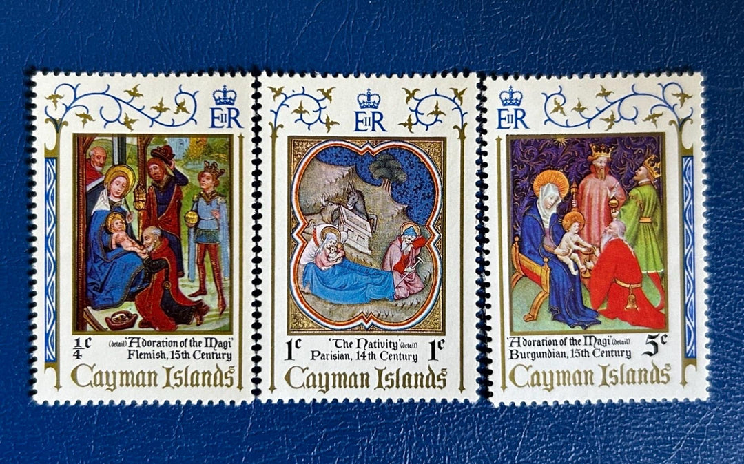 Cayman Islands - Original Vintage Postage Stamps - 1971 - Nativity - for the collector, artist or crafter - Gift tags, cards, ornaments