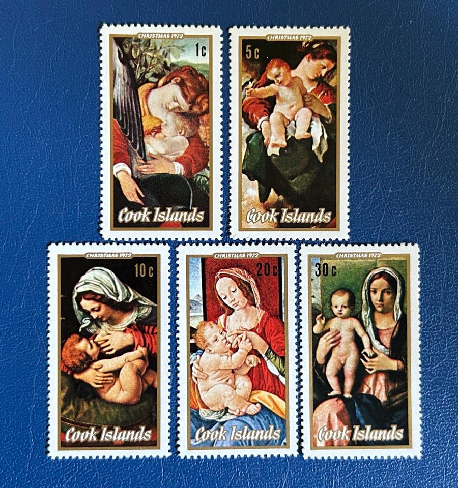 Cook Islands - Original Vintage Postage Stamps - 1972 - Christmas: Mother & Child - for the collector, artist or crafter