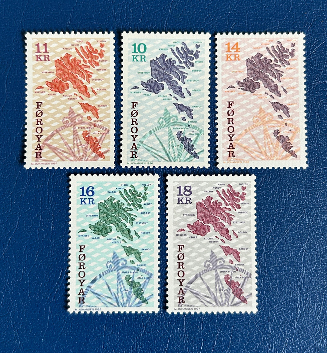 Faroe Islands- Original Vintage Postage Stamps- 1996 - Maps - for the collector, artist or crafter