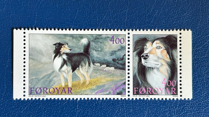 Faroe Islands- Original Vintage Postage Stamps- 1994 - Faorese Sheepdog - for the collector, artist or crafter
