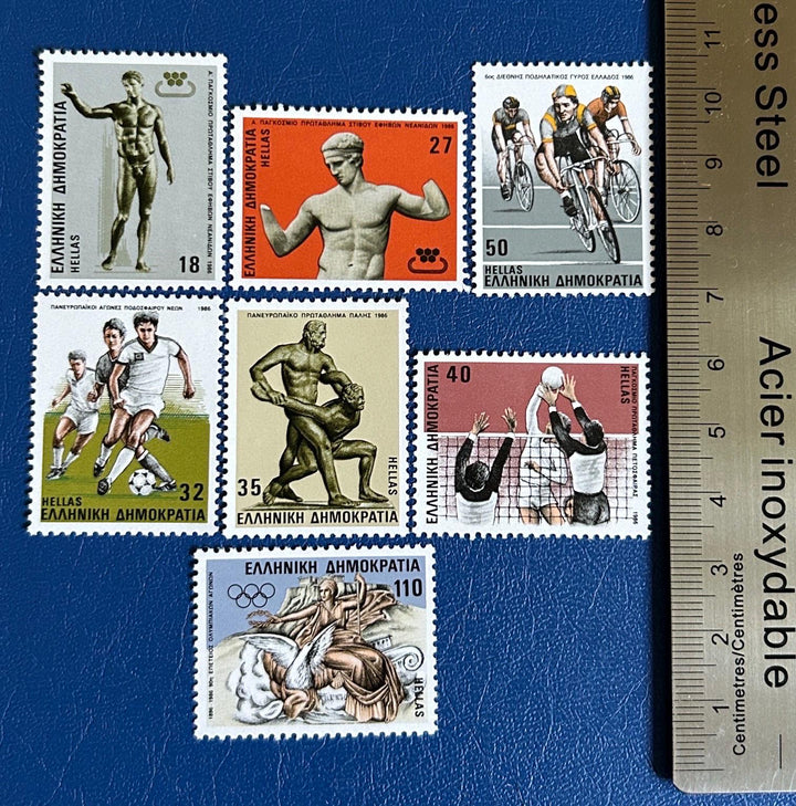 Greece - Original Vintage Postage Stamps- 1986 - Sports - for the collector, artist or crafter - scrapbooks, decoupage