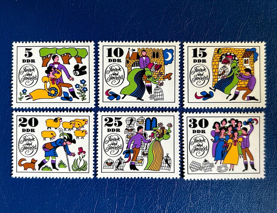 Germany (DDR) - Original Vintage Postage Stamps- 1969 - Fairytales: Jorinde & Joringel - for the collector, artist or crafter