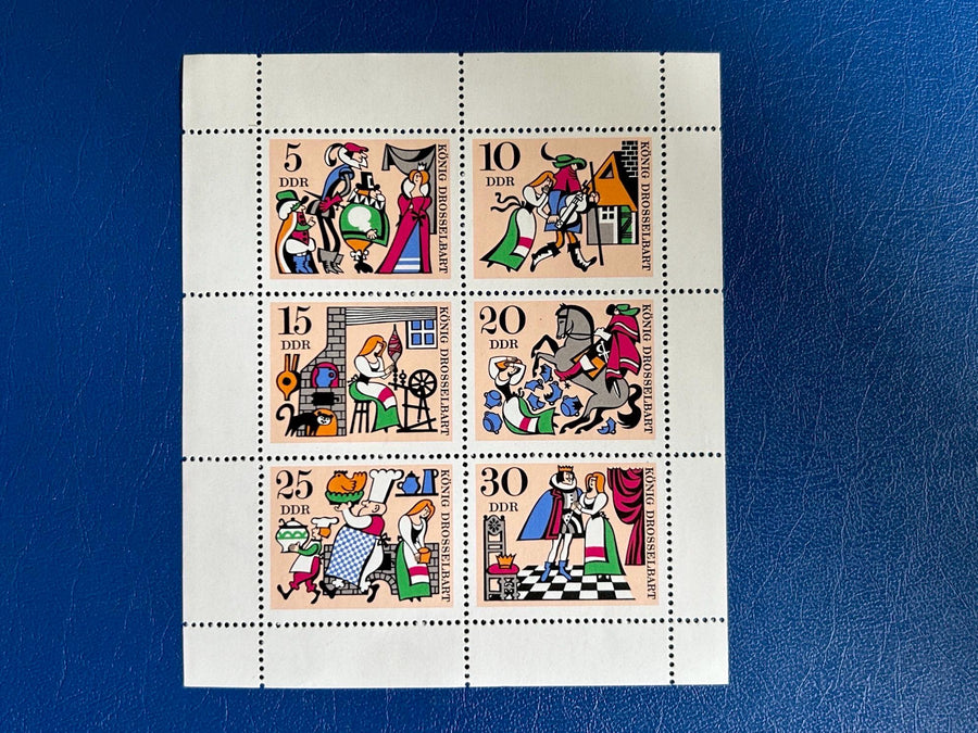 Germany (DDR) - Original Vintage Postage Stamps- 1966 Fairytale: King Thrushbeard -for the collector, or crafter