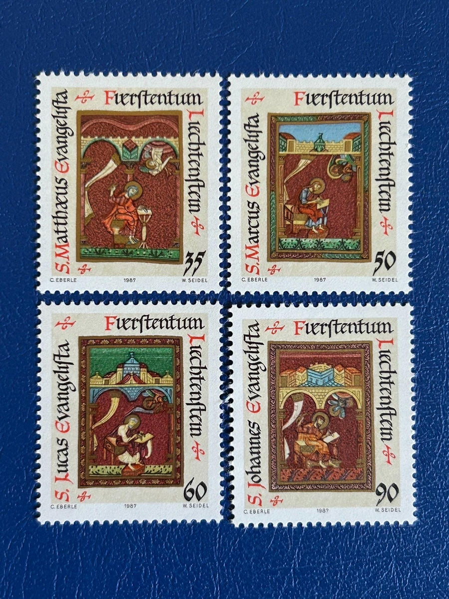 Lichtenstein- Original Vintage Postage Stamps - 1987 - Christmas - The Four Evangelists - for the collector, artist or crafter