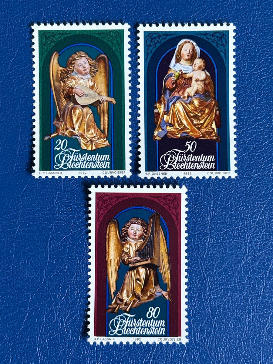 Lichtenstein- Original Vintage Postage Stamps - 1982 - Christmas - Nativity - for the collector, artist or crafter