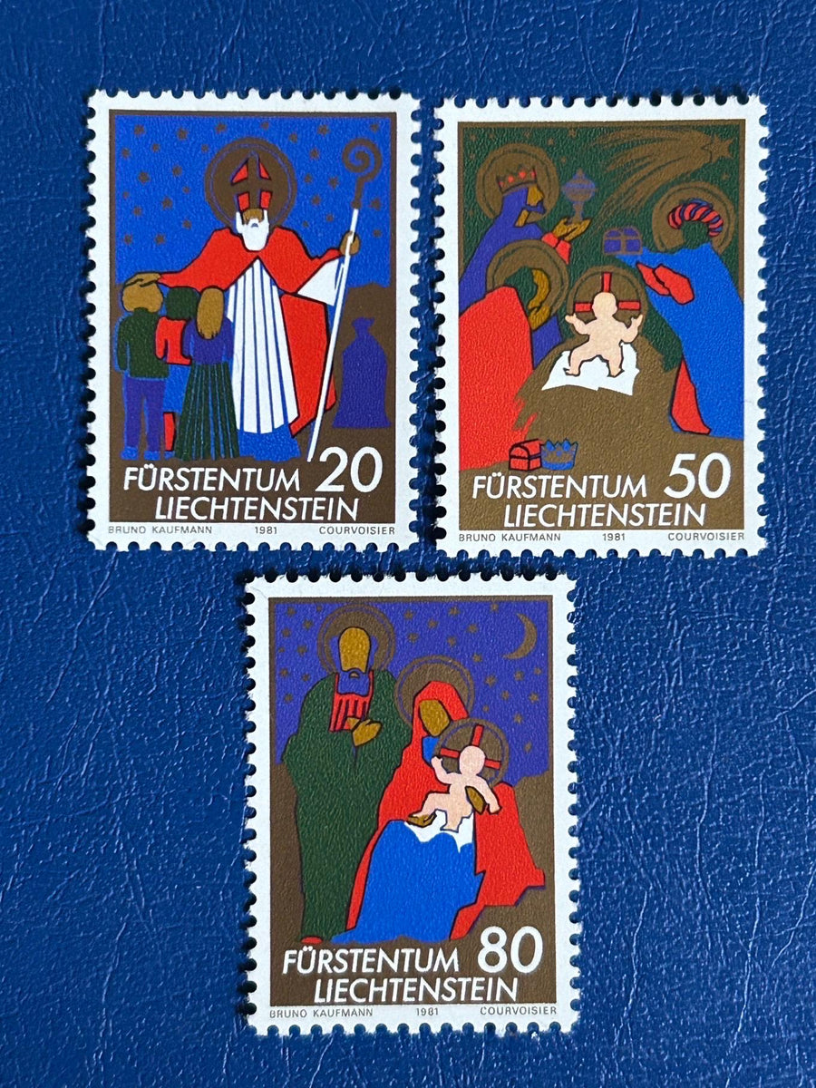 Lichtenstein- Original Vintage Postage Stamps - 1981 - Christmas - Nativity - for the collector, artist or crafter