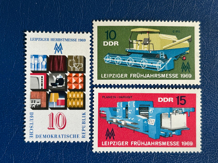 Germany (DDR) - Original Vintage Postage Stamps- 1969 - Leipzig Fair Spring & Fall - for the collector, artist or crafter