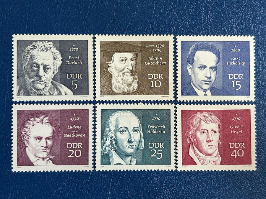 Germany (DDR) - Original Vintage Postage Stamps- 1969 - Famous Men - for the collector, artist or crafter