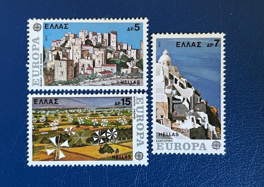 Greece - Original Vintage Postage Stamps- 1977 - Landscapes - for the collector, artist or collector