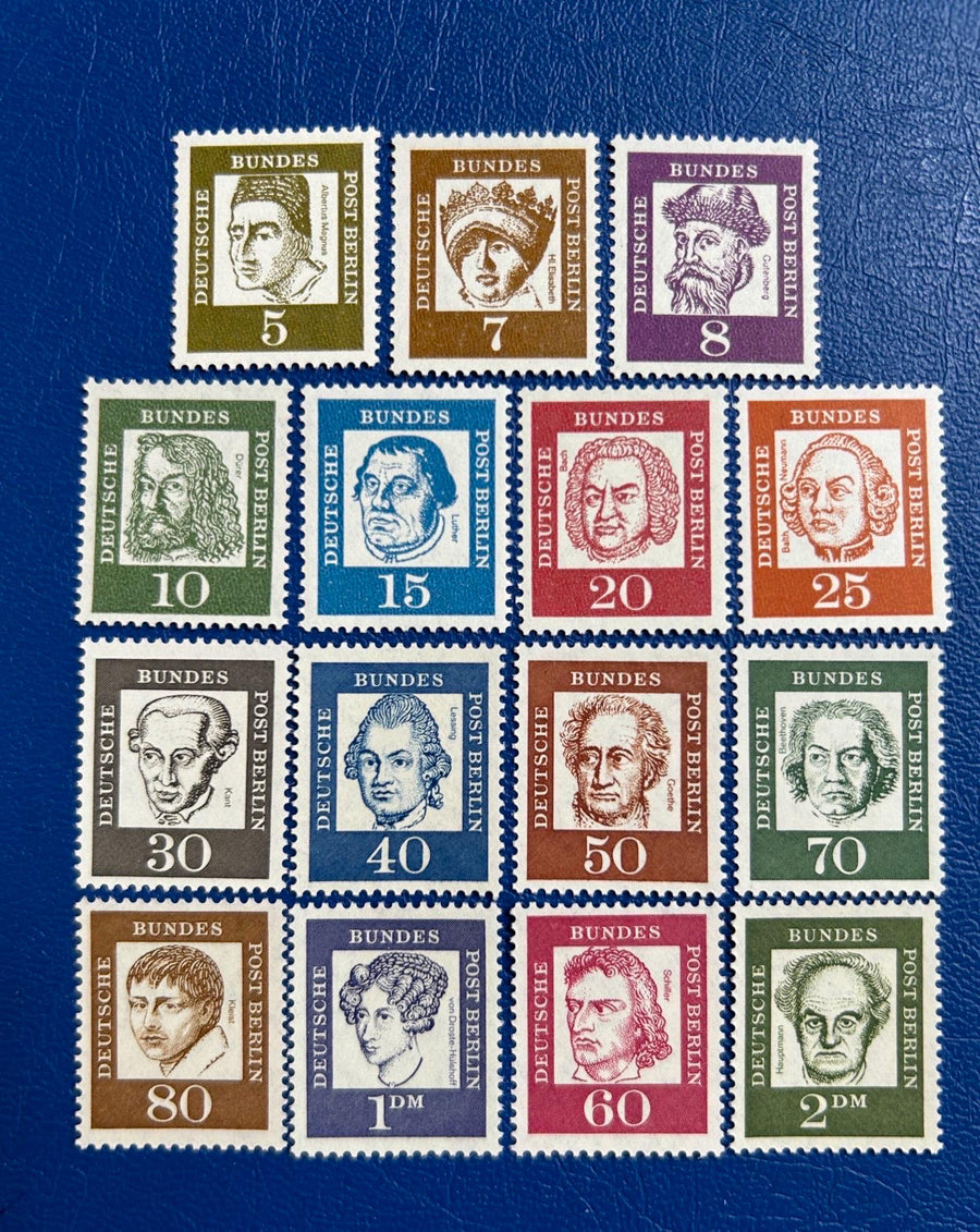 Germany (Berlin) - Original Vintage Postage Stamps - 1961/62 - Important Germans - for the collector, artist or crafter