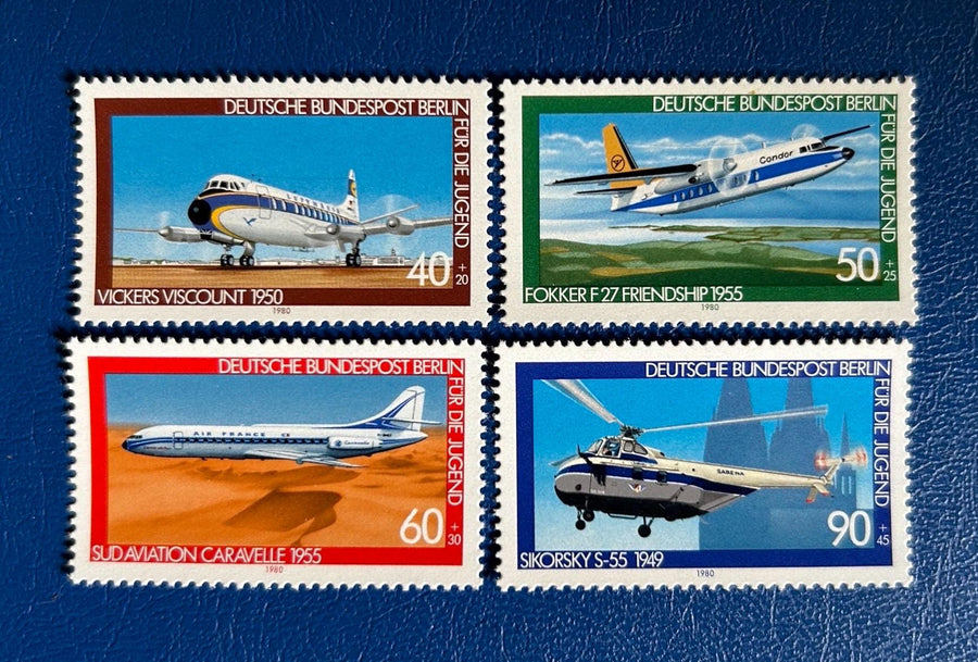 Germany (Berlin) - Original Vintage Postage Stamps - 1980 - Aircraft - for the collector, artist or crafter