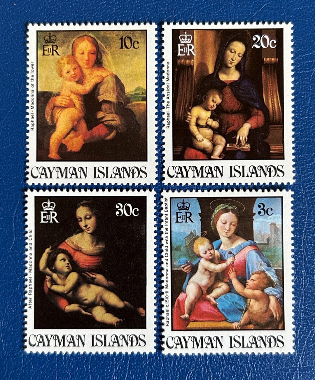 Cayman Islands - Original Vintage Postage Stamps - 1982 - Mother & Child - for the collector, artist or crafter- Gift tags, cards, ornaments