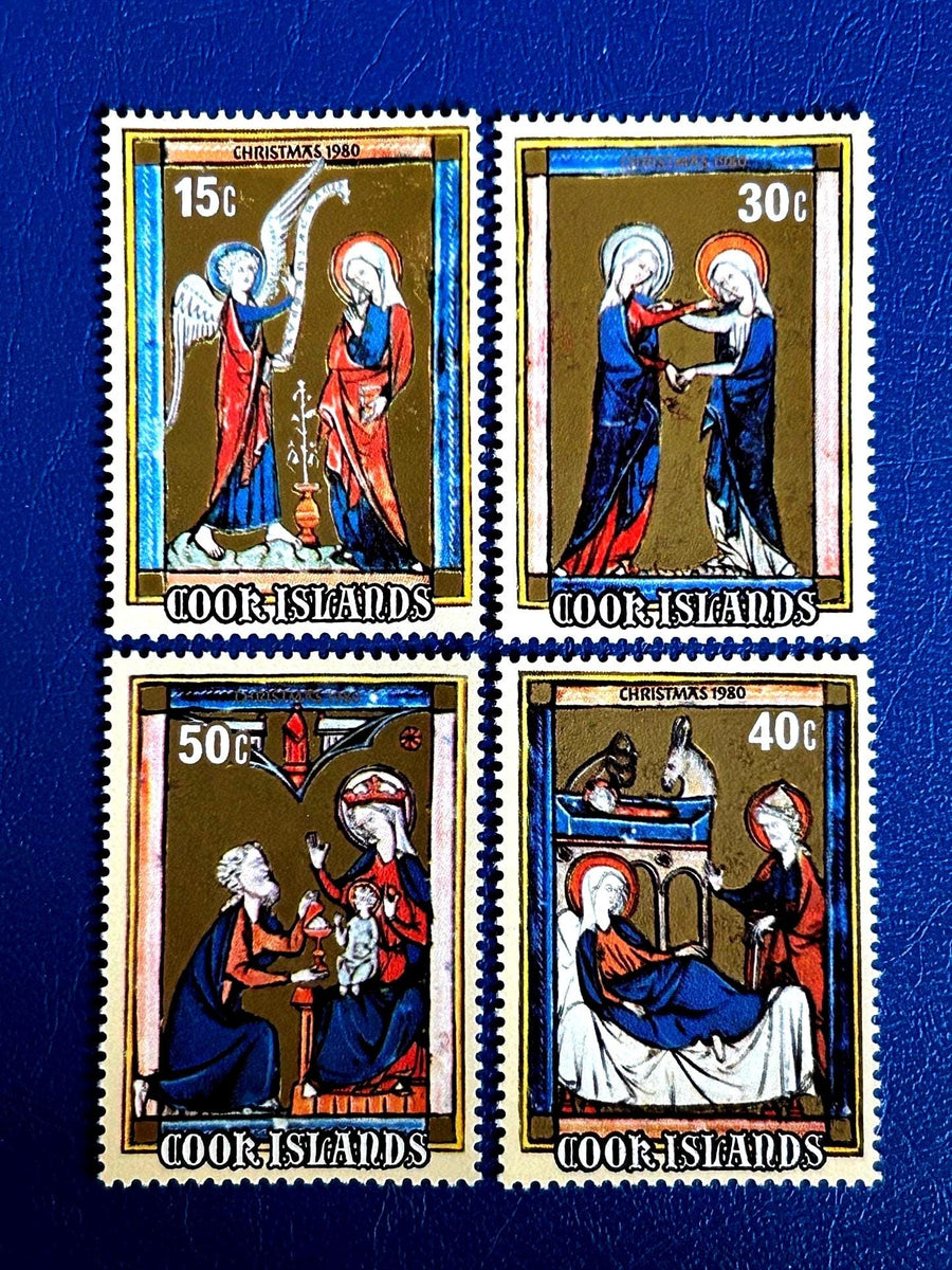 Cook Islands - Original Vintage Postage Stamps - 1980 - Nativity - for the collector, artist or crafter - gift tags, cards, ornaments