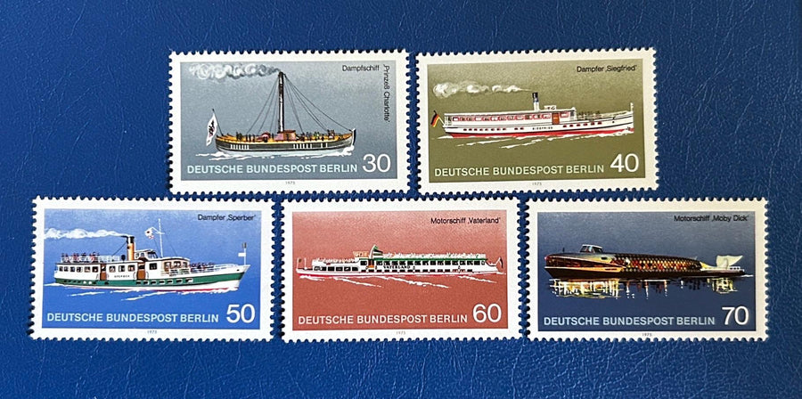 Germany (Berlin) - Original Vintage Postage Stamps - 1975 - Ships - for the collector, artist or crafter