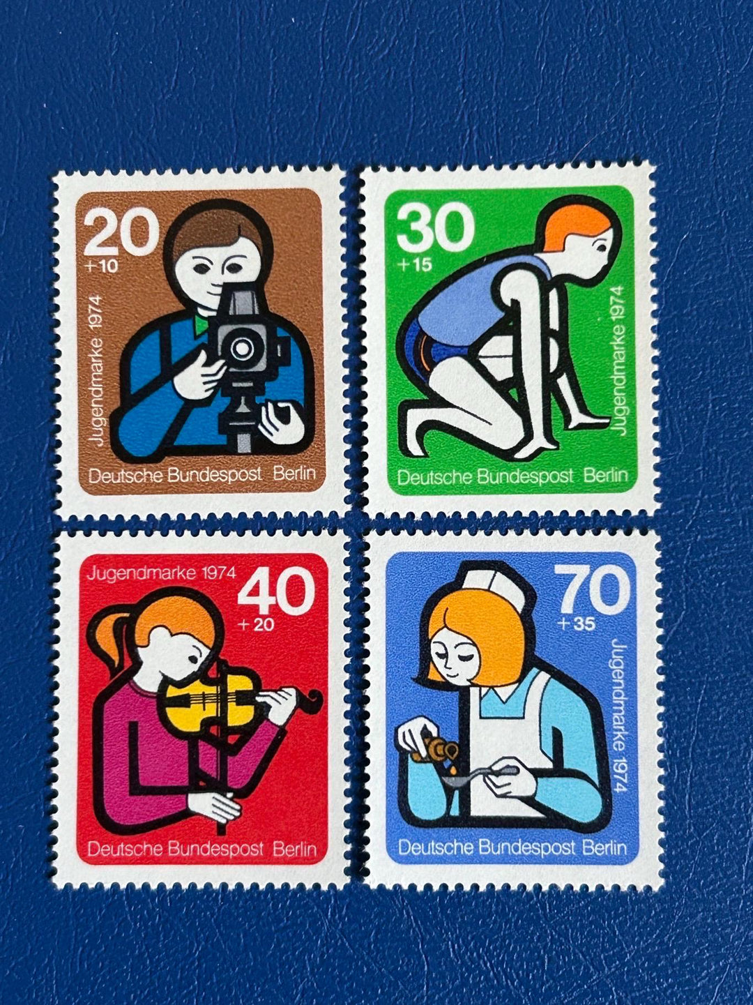 Germany (Berlin) - Original Vintage Postage Stamps - 1974 - International Youth Work - for the collector, artist or crafter