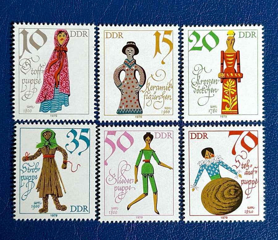 Germany (DDR) - Original Vintage Postage Stamps- 1979 - Dolls - for the collector, artist or crafter