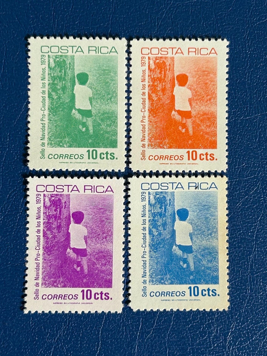 Costa Rica- Original Vintage Postage Stamps- 1979 Children/ Christmas - for the collector, artist or crafter