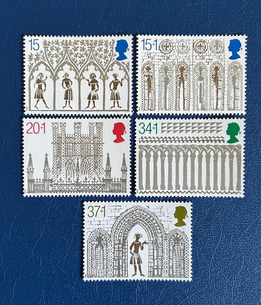 United Kingdom - Original Vintage Postage Stamps - 1989 - Christmas: Stained Glass Ely Cathedral - for the collector, artist or crafter