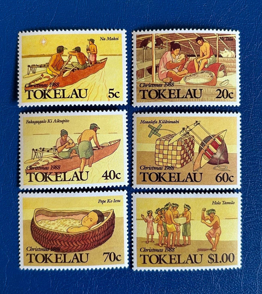 Tokelau - Original Vintage Postage Stamps - 1988 - Christmas - for the collector, artist or crafter