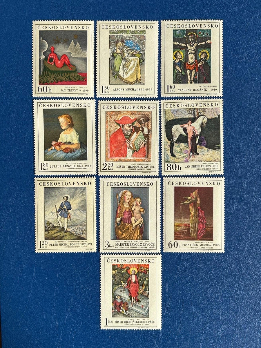 Czechoslovakia - Original Vintage Postage Stamps - 1968/69 - Czechoslovakian Art - for the collector, artist or crafter