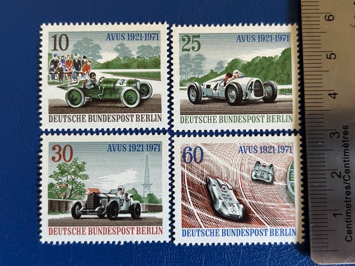 Germany (Berlin) - Original Vintage Postage Stamps - 1971 - Racing Cars - for the collector, artist or crafter