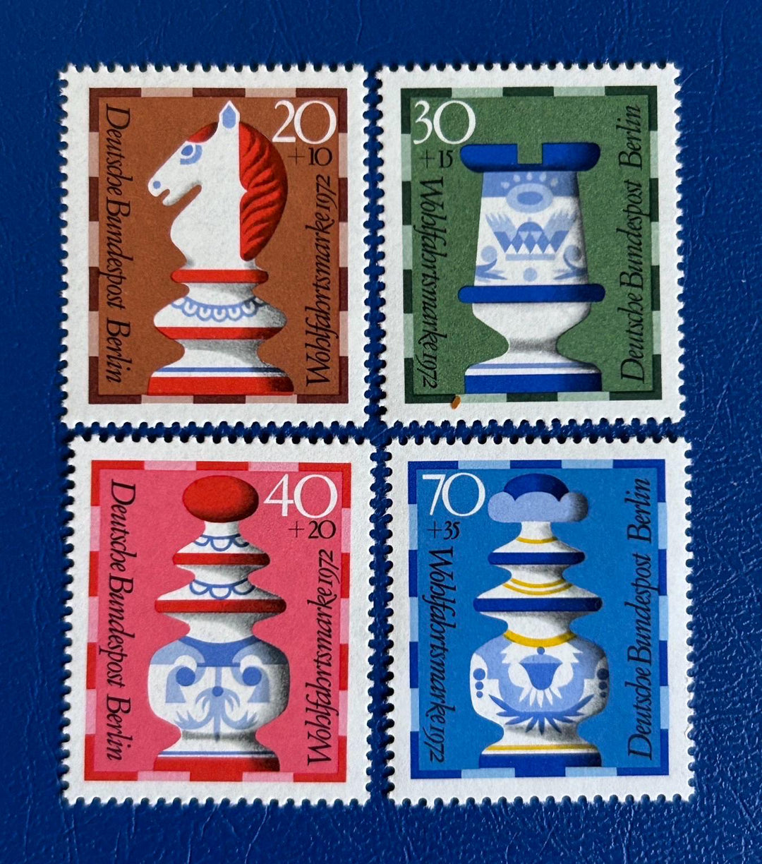 Germany (Berlin) - Original Vintage Postage Stamps - 1972 - Chess - for the collector, artist or crafter