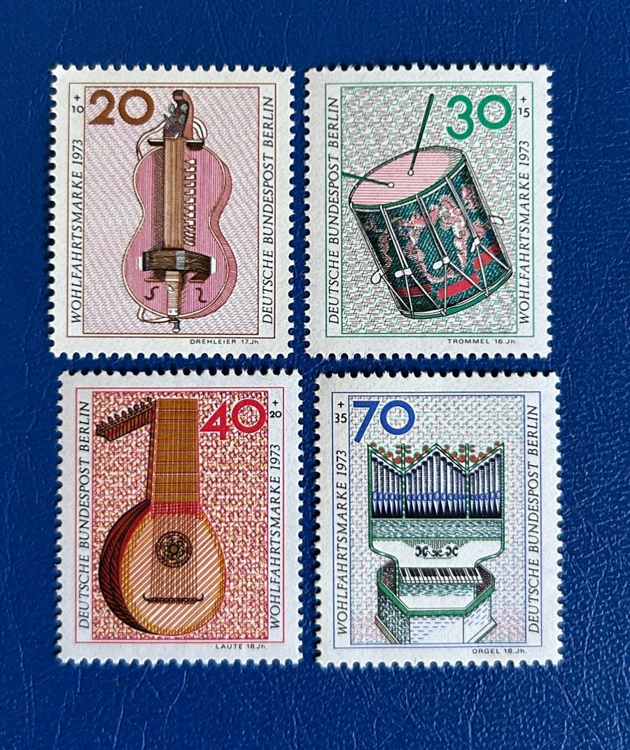 Germany (Berlin) - Original Vintage Postage Stamps - 1973 - Instruments - for the collector, artist or crafter