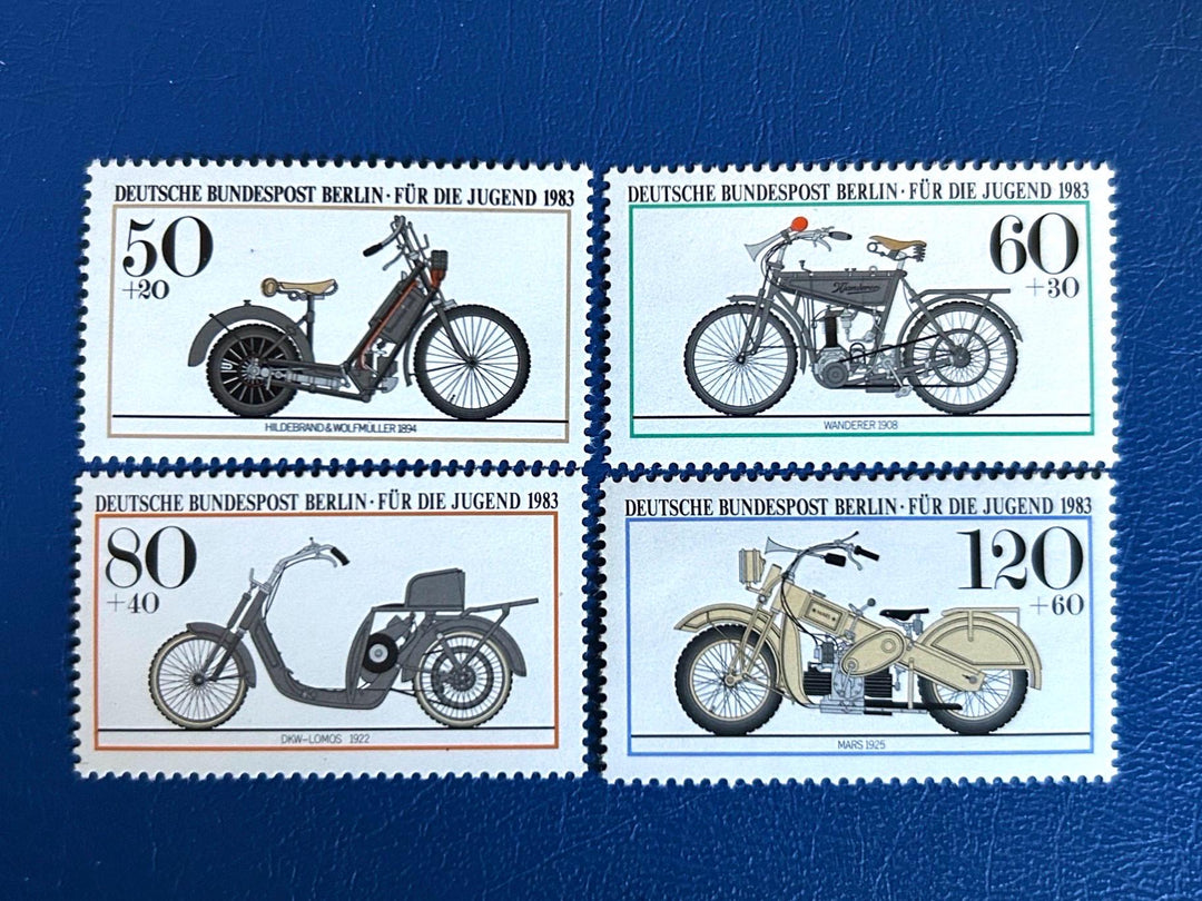 Germany (Berlin) - Original Vintage Postage Stamps - 1983 - Motorcycles - for the collector, artist or crafter