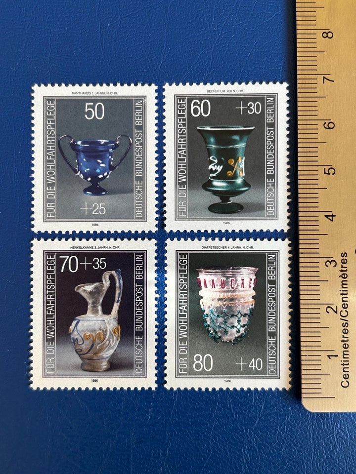 Germany (Berlin) - Original Vintage Postage Stamps - 1986 - Precious Glassware - collector, artist or crafter